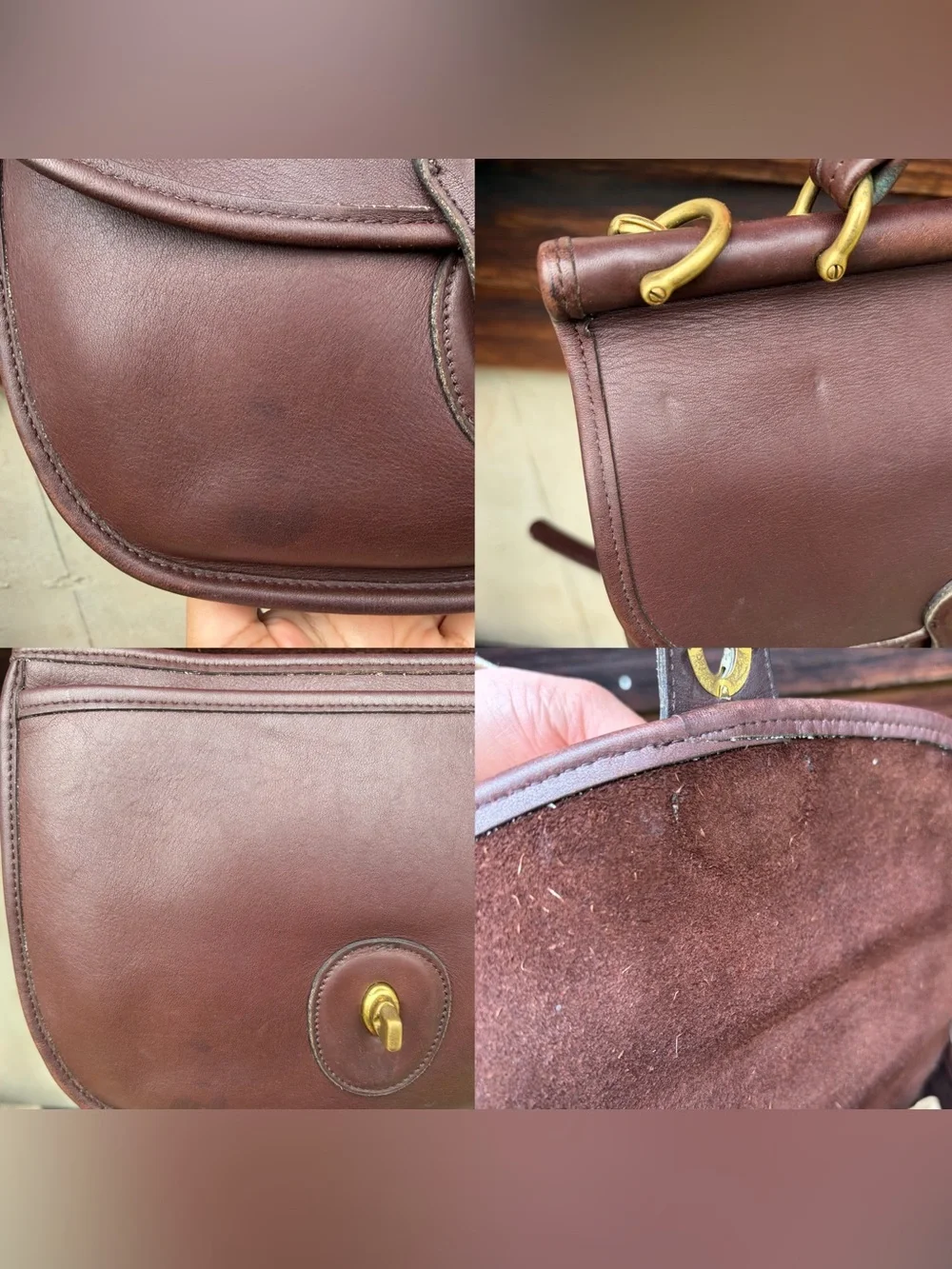 *RARE* Coach Sherbourne #9987 Mahogany Leather VTG 90s Top Handle Turnlock Bag - Picture 12 of 13